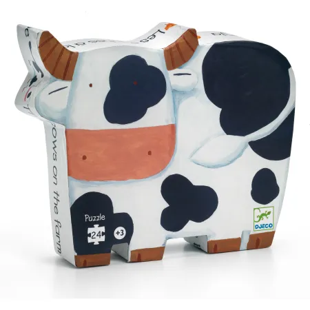 Puzzle 24 pièces - silhouette : vaches à la ferme - Djeco