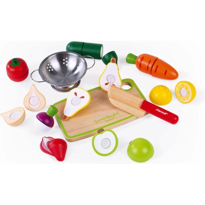 Maxi set Fruits et légumes à découper Green Market - Janod