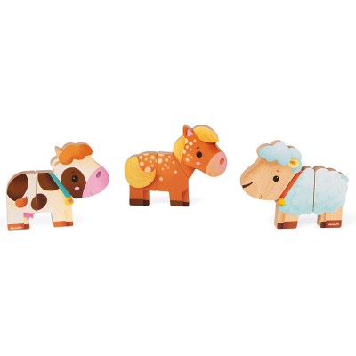 Funny Magnet - Ferme - bois - : Jouets Magnétiques - Janod